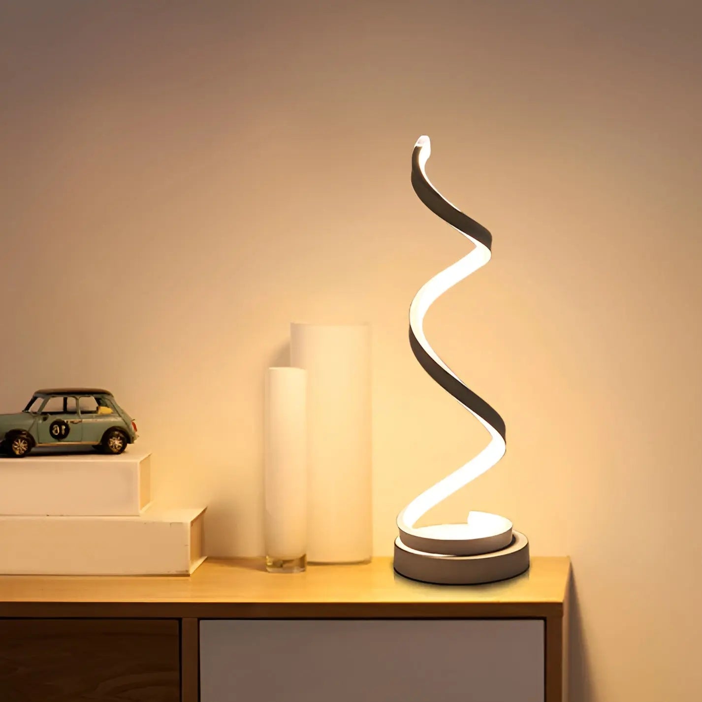 Lampe de bureau LED Spiral Glow élégante – Économe en énergie, durable et design respectueux des yeux