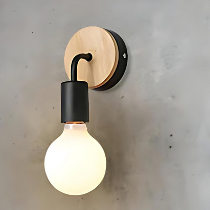 Floroux - Applique murale élégante en fer et bois au style nordique