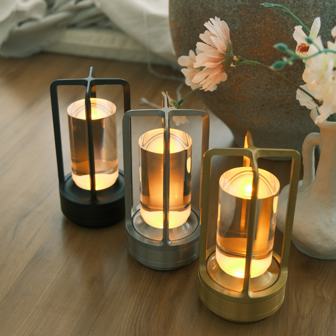 Lanterne LED en cristal