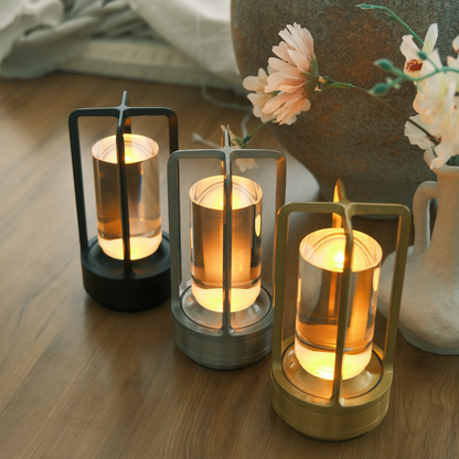 Lanterne LED en cristal