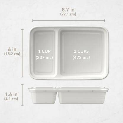 EcoBox - Ensemble de boîtes alimentaires durables à 2 compartiments