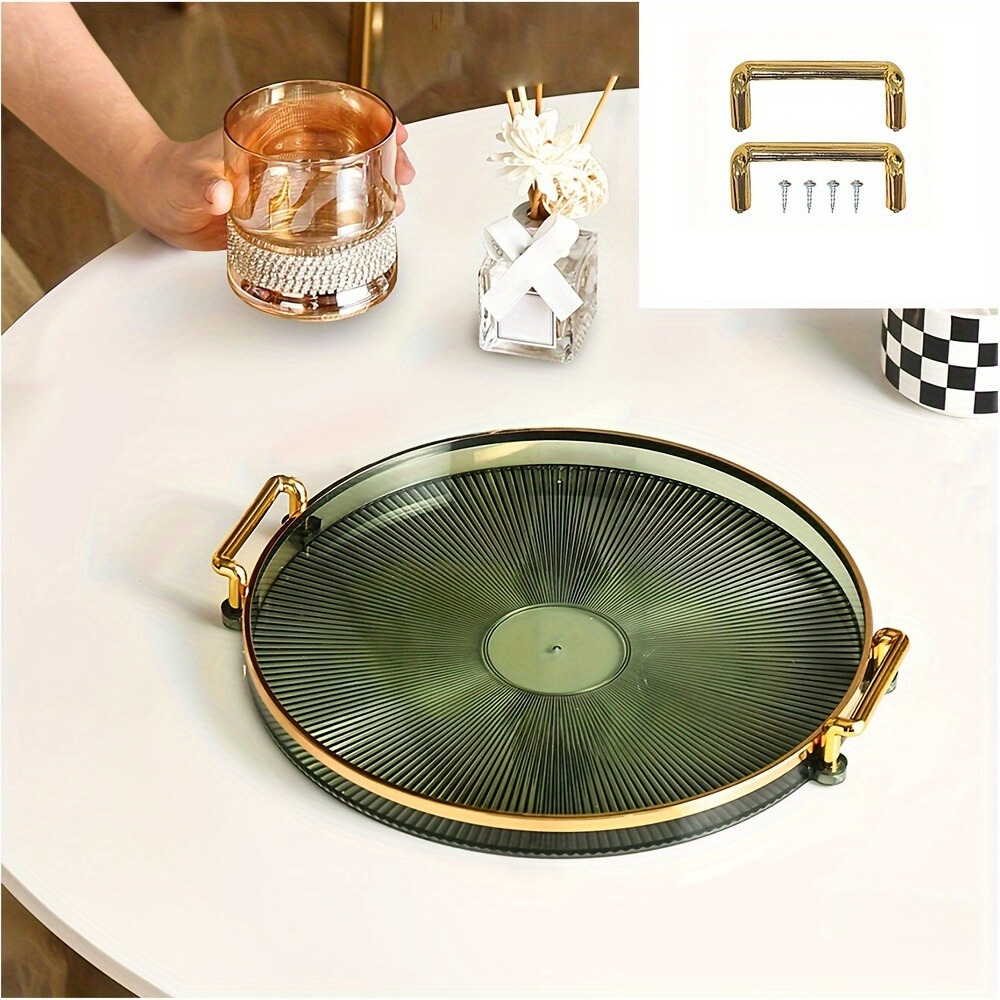 Gilded Elegance – Plat de service de luxe avec poignées en or
