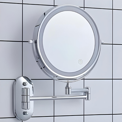 Miroir de maquillage et de salle de bain à grossissement LED rechargeable Floroux