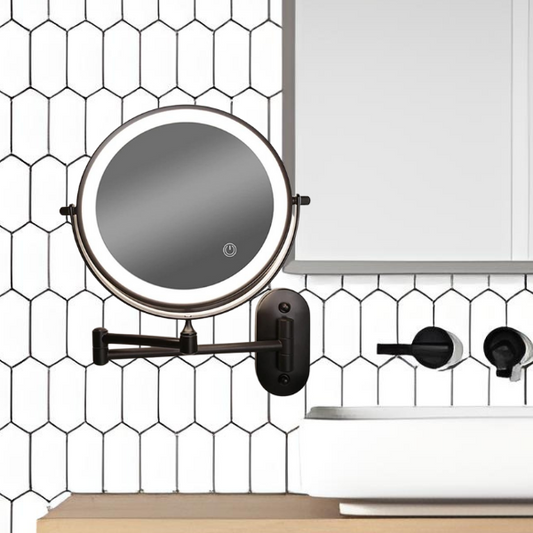 Miroir de maquillage grossissant LED rechargeable