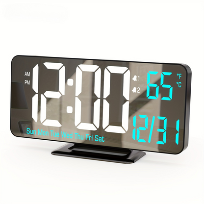 Digitime - Réveil LED Moderne avec Double Alarme
