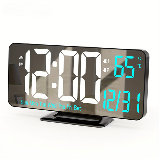 Digitime - Réveil LED Moderne avec Double Alarme