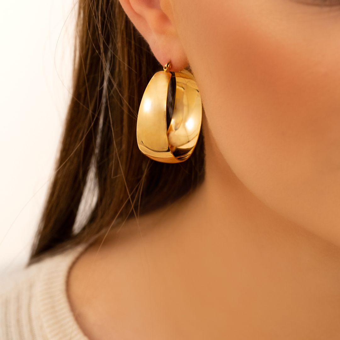 BoldAura Boucles d'oreilles - Grandes boucles d'oreilles statement