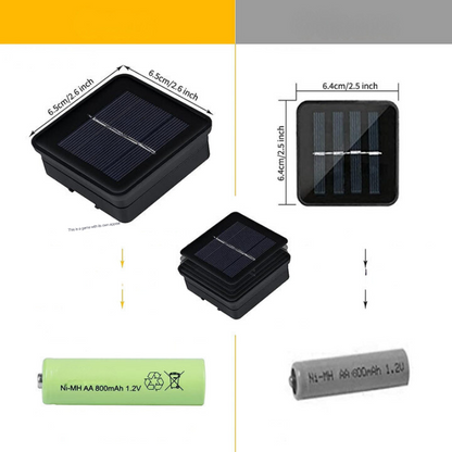 Floroux | Guirlande lumineuse solaire étanche marocaine, l 12 mètres, 100 ampoules LED, l 8