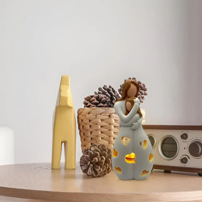 Embrasser le porte-bougie Mère-Fille - Lien Éternel