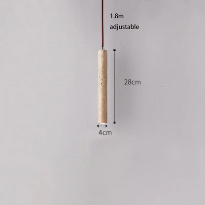 Chandelier LED de style Wabi-Sabi en travertin minimaliste - LumoLine