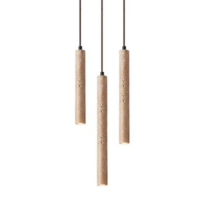 Chandelier LED de style Wabi-Sabi en travertin minimaliste - LumoLine