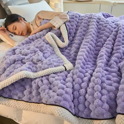 Floroux - Couverture en flanelle douce couleur corail