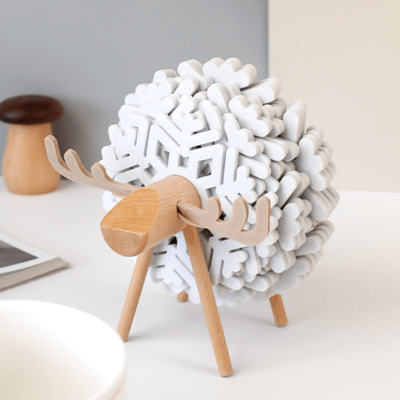 Floroux ensemble de sous-verres 12 pièces | Sous-verres en feutre de haute qualité | Élégant et protecteur | En blanc, bleu et noir