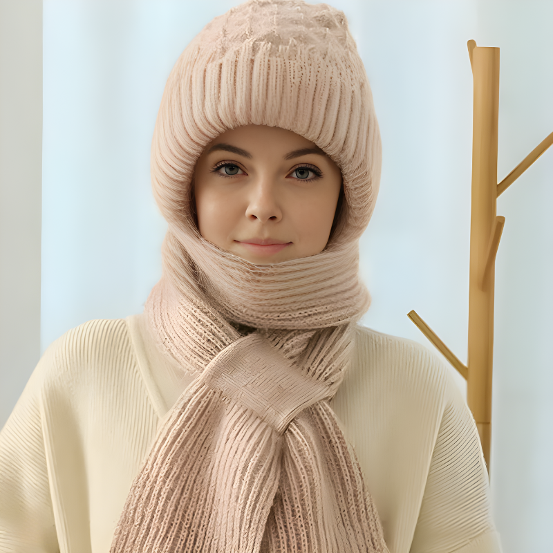 CozyWind Bonnet & Écharpe Set - Mode d'Hiver pour Femmes