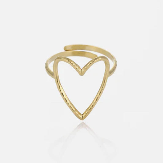 BoldHeart Bague - Élégante Bague Cœur Ouvert