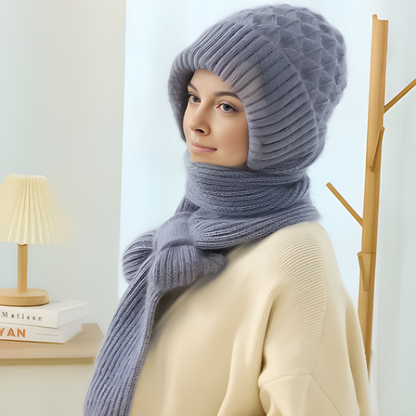 CozyWind Bonnet & Écharpe Set - Mode d'Hiver pour Femmes