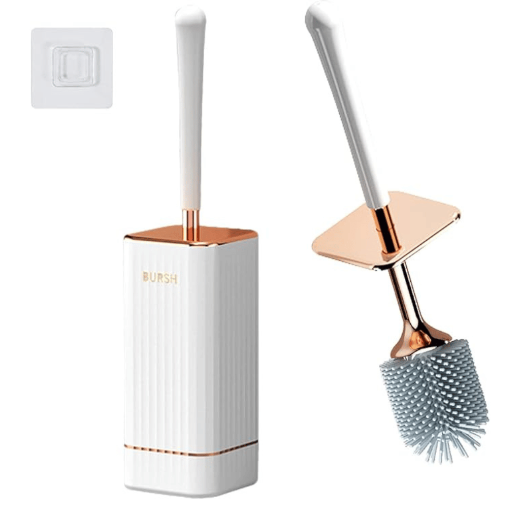 Brosse de toilette Flexi élégante avec support mural à séchage rapide