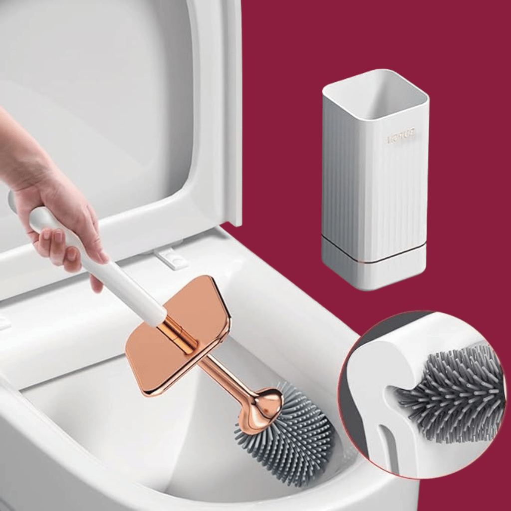 Brosse de toilette Flexi élégante avec support mural à séchage rapide