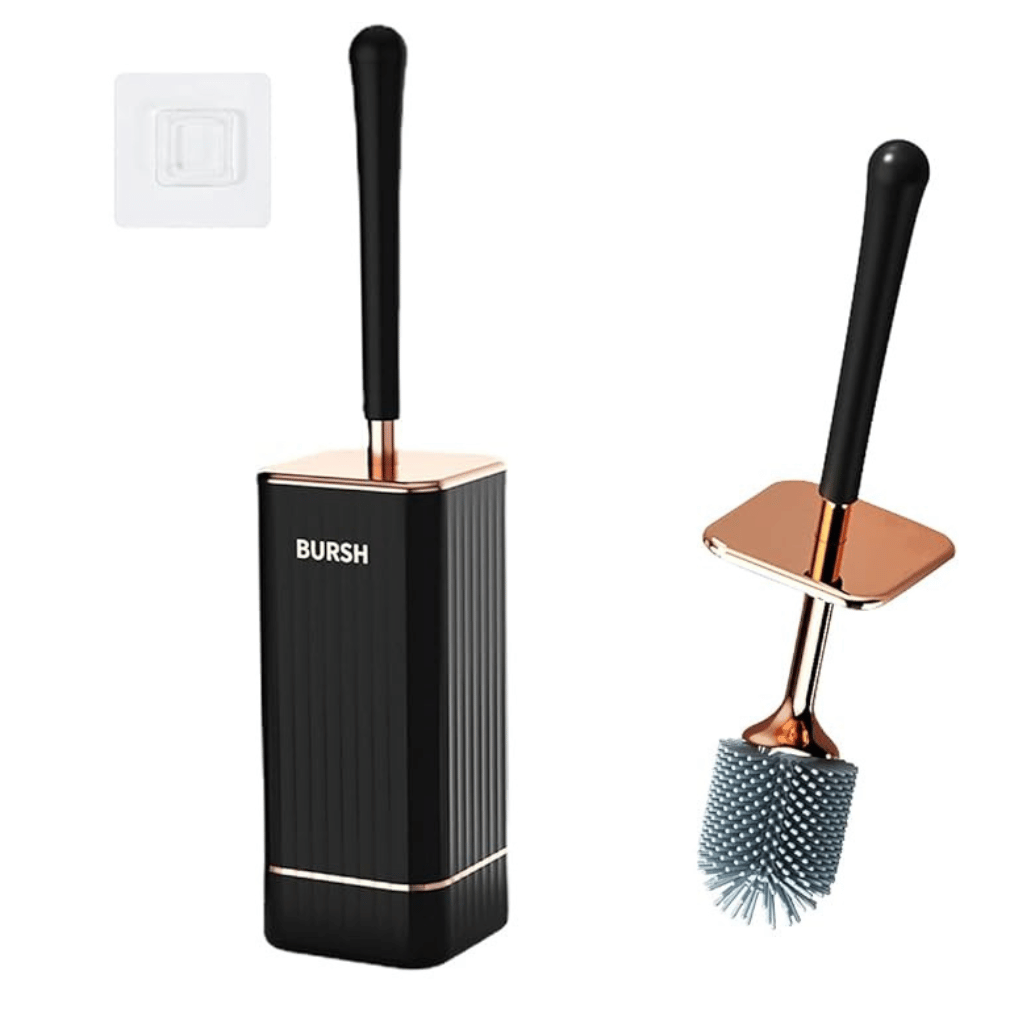 Brosse de toilette Flexi élégante avec support mural à séchage rapide