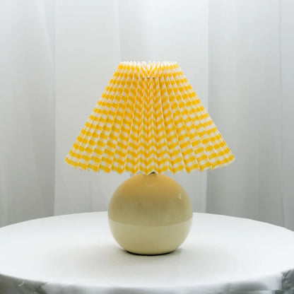 ÉléganceRétro - Lampe de Table Vintage avec Abat-Jour Plissé