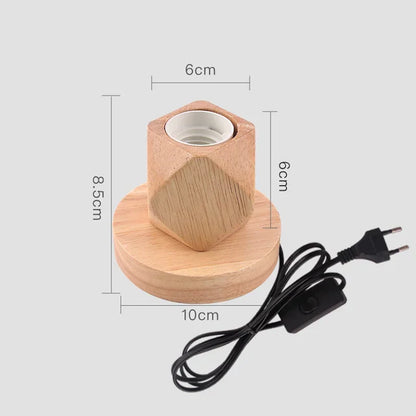 Floroux - Lampe de décoration en bois rétro