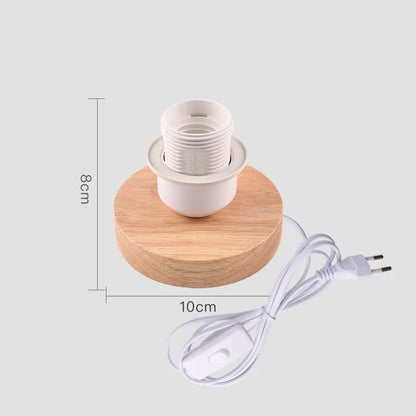 Floroux - Lampe de décoration en bois rétro