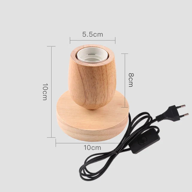 Floroux - Lampe de décoration en bois rétro