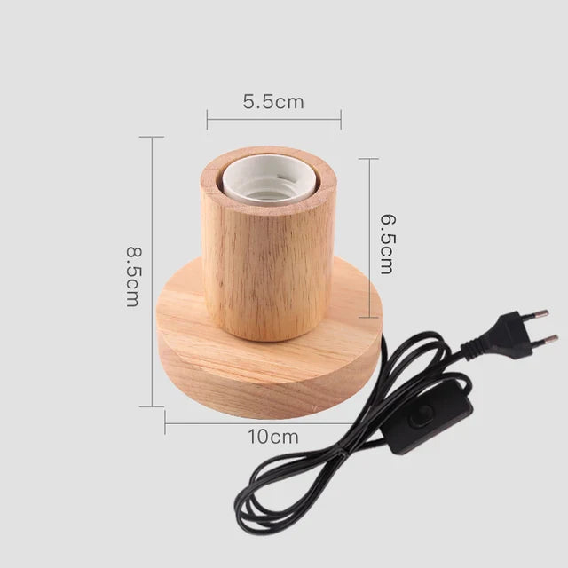 Floroux - Lampe de décoration en bois rétro