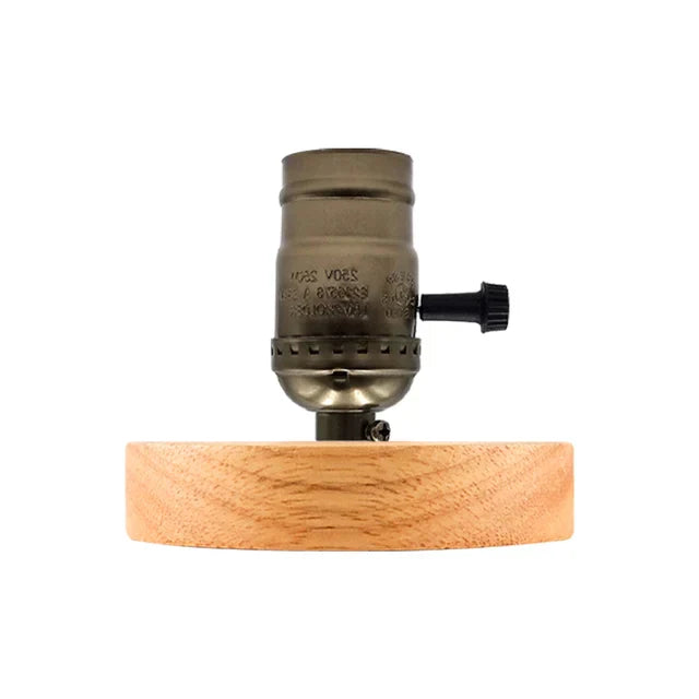 Floroux - Lampe de décoration en bois rétro