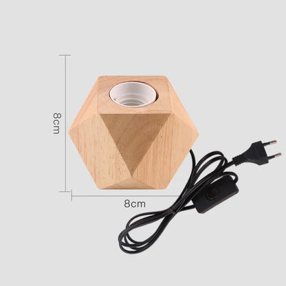 Floroux - Lampe de décoration en bois rétro