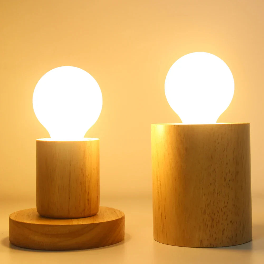 Floroux - Lampe de décoration en bois rétro