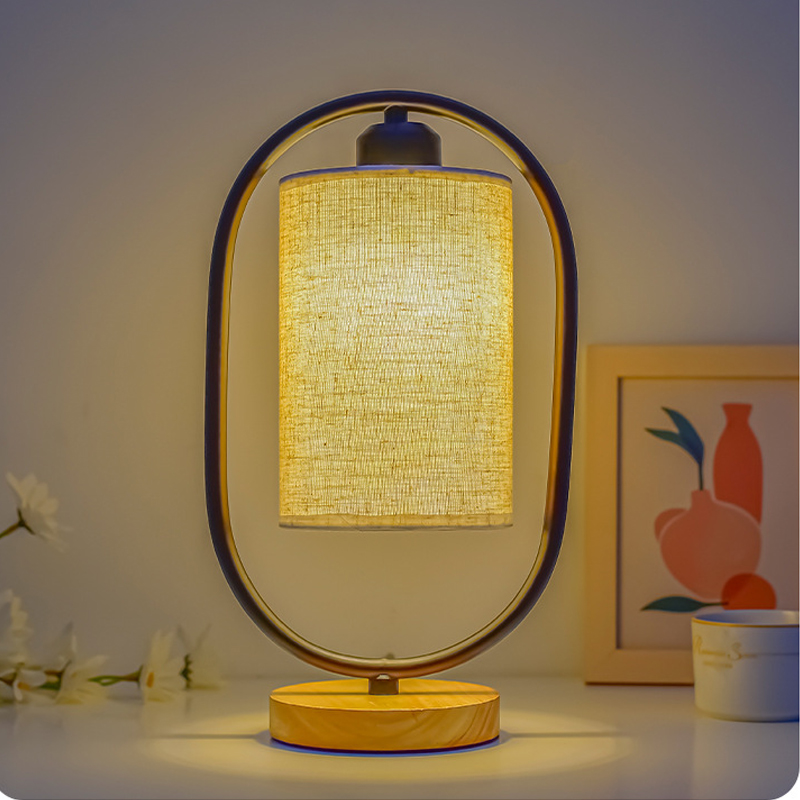 Élégance Intemporelle - Lampe LED en Bois Vintage avec Fonction Dimmable