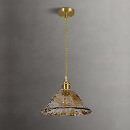 Suspension en verre brun Floroux