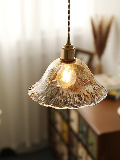 Suspension en verre brun Floroux