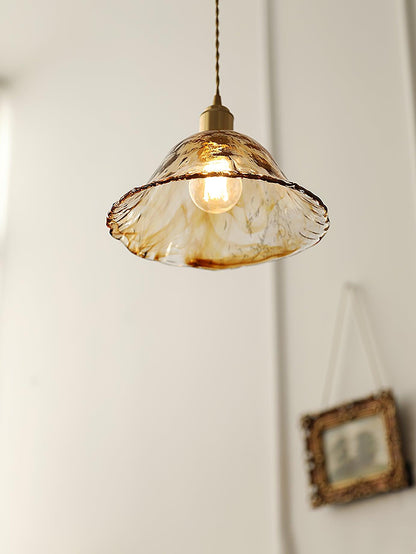 Suspension en verre brun Floroux
