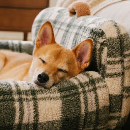 Canapé-lit vintage à carreaux lavable et confortable pour chien et chat