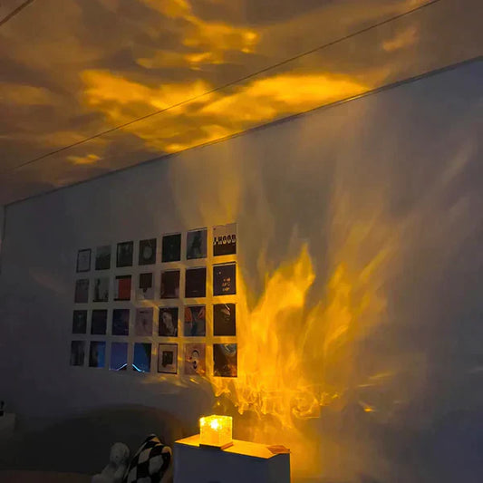 Lampe de table en forme de cube
