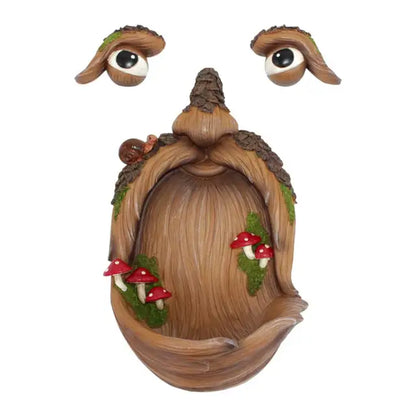 Floroux - Distributeur de nourriture pour oiseaux en forme de visage d'arbre