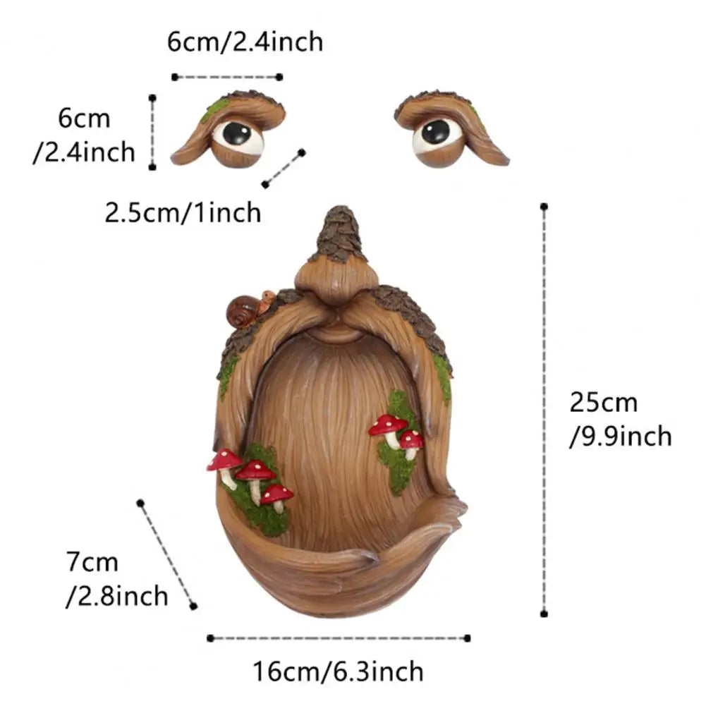 Floroux - Distributeur de nourriture pour oiseaux en forme de visage d'arbre