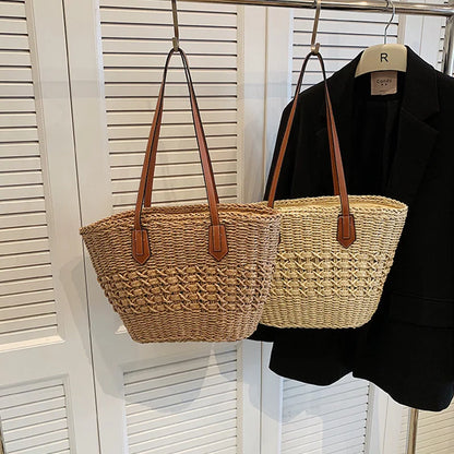 BohoVibe Tote – Élégant Sac Œufs en Paille