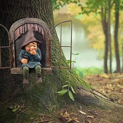 Floroux - Statue de nain à barbe blanche