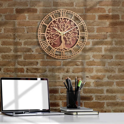 Floroux | Horloge murale rustique en bois de style vintage