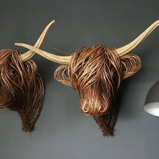 Tête de vache tissée – Cowy – Décoration murale – Artisanat