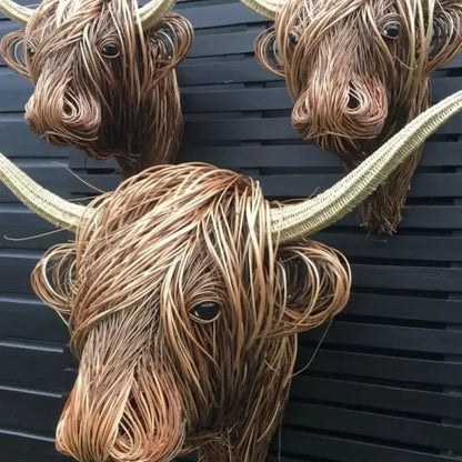 Tête de vache tissée – Cowy – Décoration murale – Artisanat