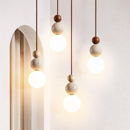 Floroux - Lampe pendante en travertin moderne dans un style simple