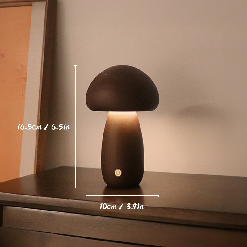 Floroux Lampe de table en bois champignon