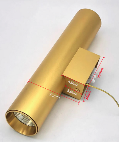 Floroux Applique Murale en Aluminium Cylindrique | 2 ampoules | Design Moderne | Intérieur & Extérieur