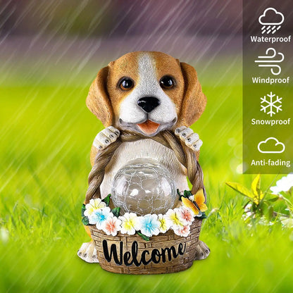 Floroux - Charmantes Solar-Chiens Statues