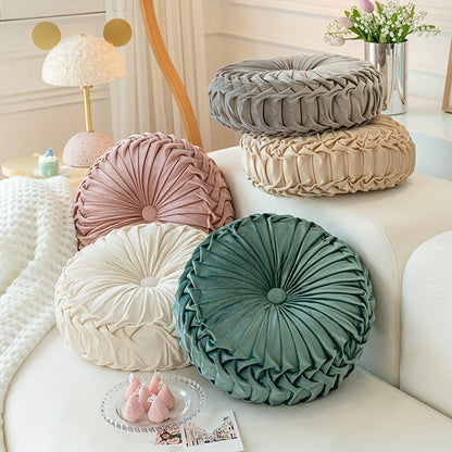 Floroux - Housse de coussin rond en velours pour canapé, tatami, salon et décoration de bureau