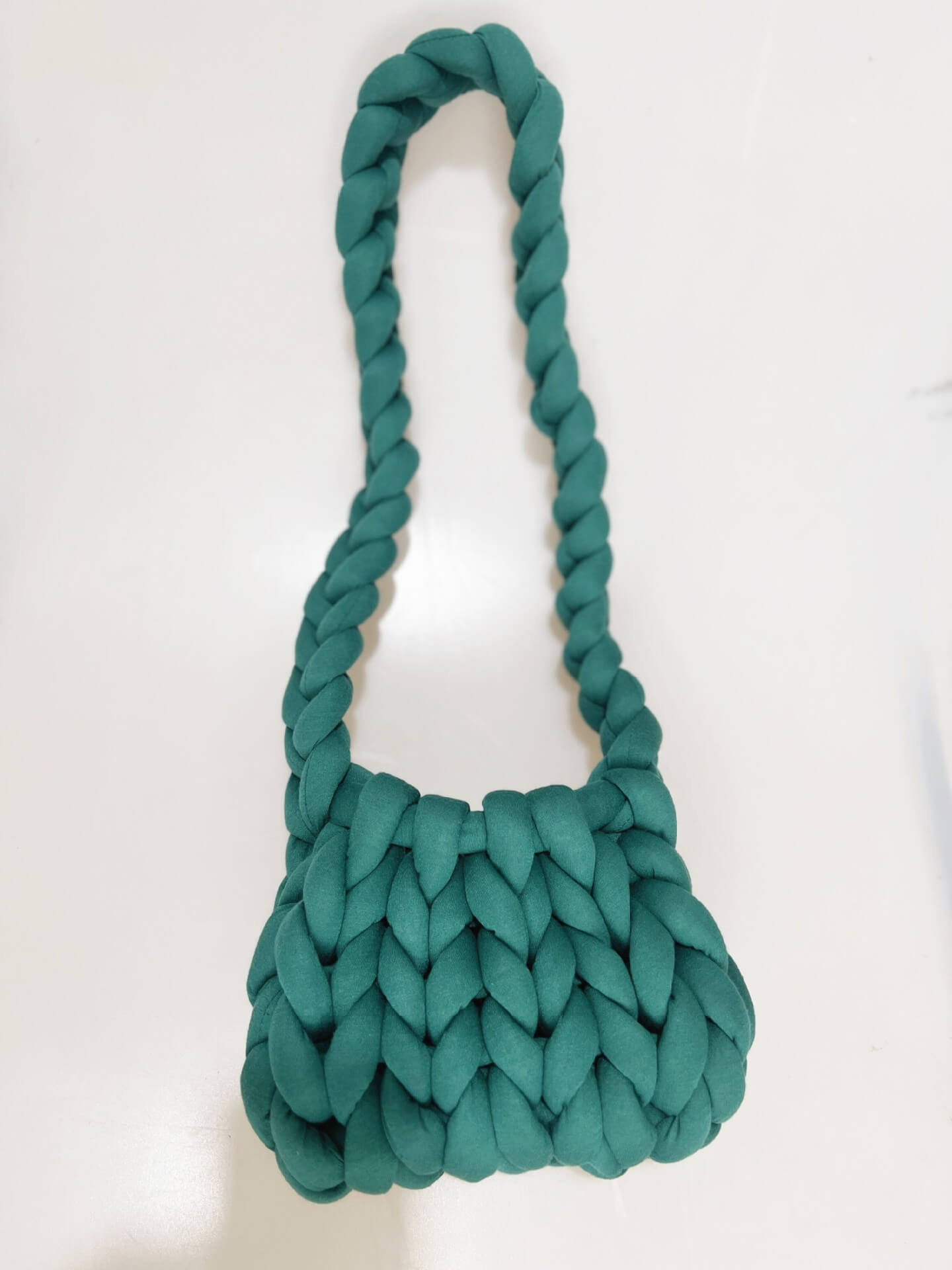Diy Sac à main Chunky, Sac à main en coton tissé épais, Sac seau en laine grossière tricoté à la main